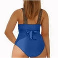 thumbnail image 4 of Ndbuld Women Athletic One Piece Swimsuit Sport Bathing Suit Splice Swimwear on Clearance Blue XXXXL, 4 of 4