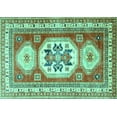 thumbnail image 1 of Ahgly Company Machine Washable Indoor Rectangle Geometric Turquoise Blue Traditional Area Rugs, 2' x 4', 1 of 4