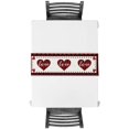 thumbnail image 4 of Chemin de Table Foulard Extra Long en Coton et Lin Saint-Valentin Carreaux Buffalo Rouges et Noirs Amour Antidérapant Toile de Jute Rectangulaire Nappes Déco pour Mariage Fête Souper des Fêtes Maison,13x120 Pouces,Blanc, 4 of 7