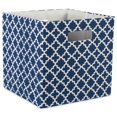 thumbnail image 1 of 13 x 13 x 13 in. Lattice Square Polyester Storage Cube, Nautical Blue, 1 of 1