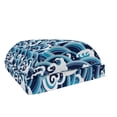 thumbnail image 1 of Japanese Wave Foot Rest, Traditional Eastern Pattern with Waves of Water Foam Splashes, Non-Slip Backing Adjustable Ergonomic Memory Foam Leg Support for Office, Pale Blue Navy Blue, by Ambesonne, 1 of 5