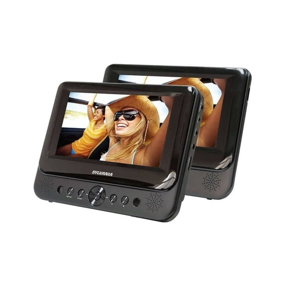 Restored Sylvania SDVD7751 7" Dual Screen Portable DVD Player Black (Refurbished)