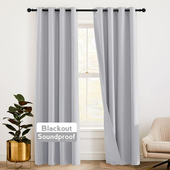 Cortina RYB HOME 3 en 1 insonorizada, opaca térmica, 260 x 130 cm