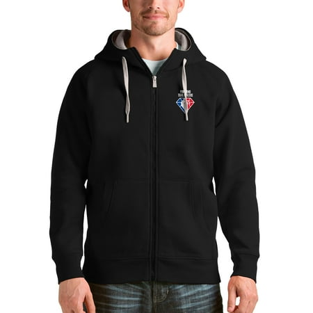 Men's Antigua Black Portland Trail Blazers NBA 75th Anniversary Victory Full-Zip Hoodie