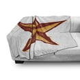thumbnail image 3 of Prehistoric Country Soft Flannel Fleece Throw Blanket, Grunge Western Star Retro Style Worn Aged Retro Country Design, Cozy Plush for Indoor and Outdoor Use, 70" x 90", Redwood Marigold, by Ambesonne, 3 of 6