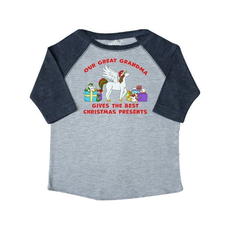 Best Presents For Grandma Our Great Grandma Gives the Best Christmas Presents in Red Toddler T-Shirt ()