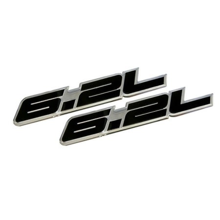 - 2x (pair/set) 6.2L Liter in BLACK Highly Polished Aluminum Silver Chrome Car Truck Engine Swap Badge Nameplate Emblem for Chevy Camaro SS Corvette Cadillac L99 LS3 C6 Pontiac G8 GXP V8 Vauxhall VXR8