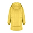 thumbnail image 5 of Tdoqot Womens Winter Long Coats with Hood- Casual Full Zip Warm Windproof Sherpa Lined Puff Jacket Parkas Yellow Size L, 5 of 6