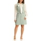 thumbnail image 1 of Vestido de mujer INSPIRE CHIC de cuadros de tweed, con escote en V, sin mangas, de un solo botón y con bolsillos, color verde M, 1 of 5
