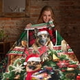 thumbnail image 5 of German Shepherd Christmas Fleece Blanket – Holiday Dog with Santa Hat and Wreath Design, Christmas, Birthday Gifts, Festive Cozy Blanket with Plaid Pattern, Soft & Warm for Sofa, Bed, or Couch, 5 of 6