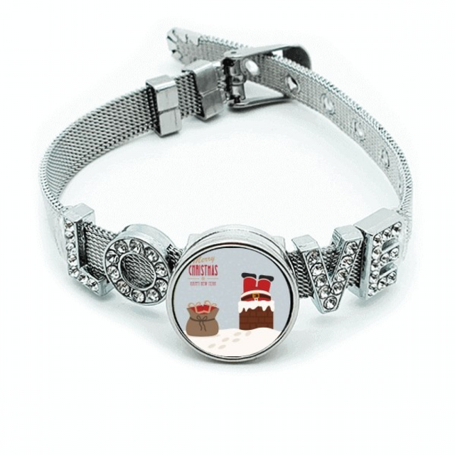 Regalo de año nuevo Navidad Santa Claus Pulsera pulsera pulsera de cristal amor pulsera ajustable