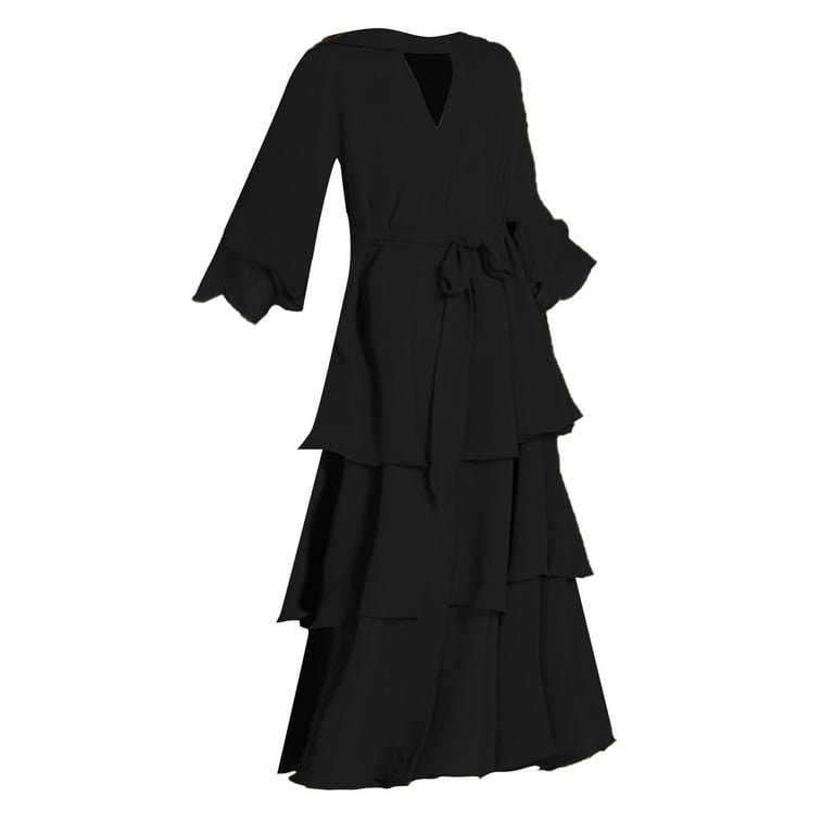 sachin and babi light blue dress COMME des GARCONS Chiffon Layered Dress Black S (K-44785)