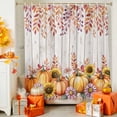 thumbnail image 4 of Shower Curtain 54"W x 78"L Thanksgiving Pumpkins Sunflower Daisy Fabric Shower Curtains Set with Hooks Water Repellent Bathroom Curtains Machine Washable Bathroom Accessories, 4 of 6