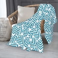 thumbnail image 2 of ZNDUO Green Modern Geometric Pattern Pattern Thickening Blanket, Fluffy Soft Cozy Flannel Throw Blankets, 60"x50" Inches, 2 of 8