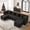 Chenille Black, variant on BEHOST 130" U-Shaped Modular Sectional Sofa, 6-Piece Cloud Couch with 2 Movable Ottomans, Extra Deep Seat Chenille Sleeper Sofa, Flexible Oversized Modern Sofa Set for Living Room, Chenille Black