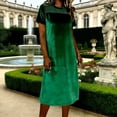thumbnail image 2 of Velvet Zipper Pullover Dress for Women Solid Color Casual Fitted Regular Length, 2 of 8
