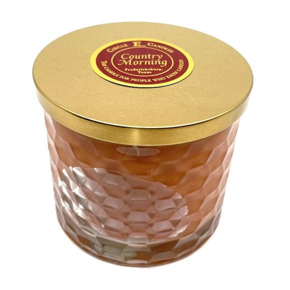 Circle E Candles, Country Morning Scent, Medium Size Jar Candle, 22oz, 2 Wicks