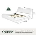 thumbnail image 6 of Amolife Queen Size Faux Leather Platform Bed Frame with Curved Adjustable Headboard, White, 6 of 6