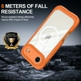 thumbnail image 3 of TECH CIRCLE for iPhone Air Clear PC+TPU Magnetic Case Full-Body Built-in Glass Screen Protector, [Compatible with MagSafe] Military Heavy Duty Drop Proof Rugged Shockproof,Orange, 3 of 5