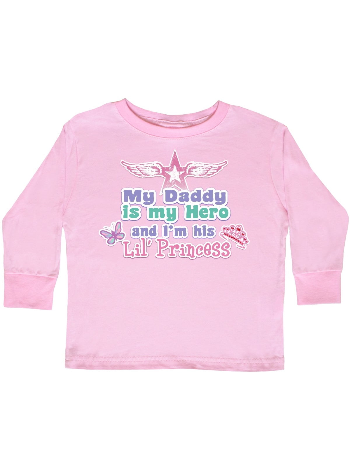 inktastic Dad You are My Hero in Pink Text Toddler Long Sleeve T-Shirt
