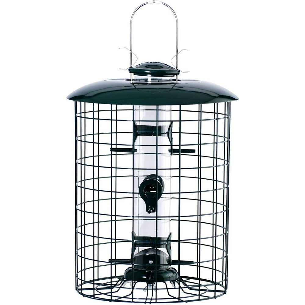 Woodlink Squirrel-Resistant 6-Port Metal Caged Seed Tube Bird Feeder