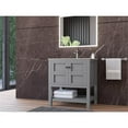 thumbnail image 4 of Castello USA 30" Alicia Gray Vanity Set White Marble Ceramic Top Black Sink, 4 of 9