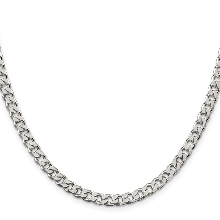 925 Sterling Silver Curb Chain Styles Necklace Polished 5 mm 24