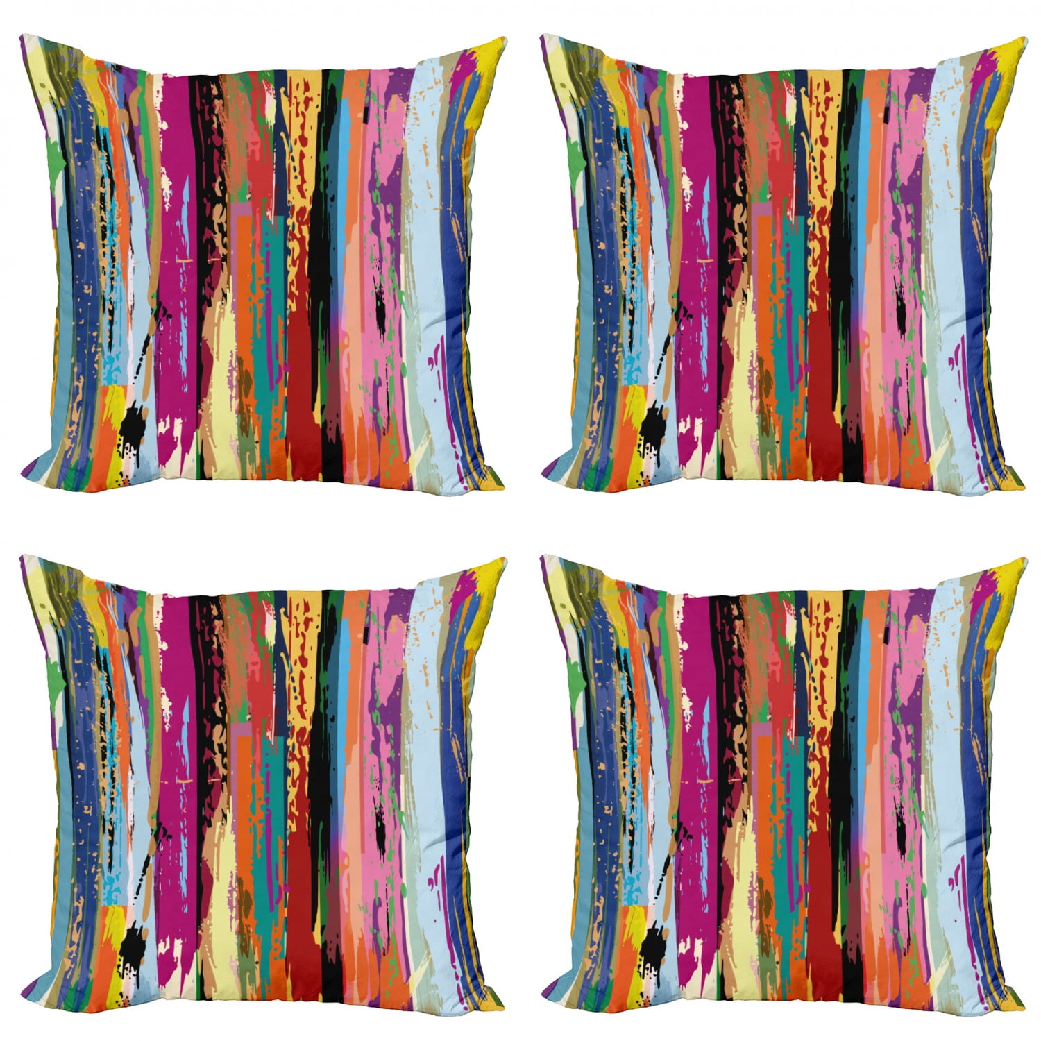 Decorative Square Accent Pillow Case 18 X 18 Ambesonne Abstract Throw Pillow Cushion Cover Rainbow Color Multicolored Expressionist Work of Art Vibrant Rainbow Design Tainted Pattern
