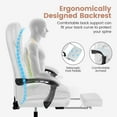 thumbnail image 6 of COOLHUT Executive Office Chair, Big and Tall Office Chair with Footrest Reclining Faux Leather Chair High Back Lumbar Support Ergonomic Office Chair with Padded Armrests, White, 6 of 11