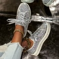 thumbnail image 4 of Silver Comfortable Flat Shoes For Women With Shiny Thick Bottom And Sequined Design Solid Color For Versatile Style, 4 of 9