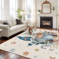 thumbnail image 2 of Blue Gnomes Christmas Area Rugs 5'x8', Washable Small Throw Rugs for Classroom Bedroom, Xmas Gifts Snowflake Winter Rustic Indoor Outdoor Rug Non-Slip Low Pile Carpet Runner Reversible Floor Mats, 2 of 8