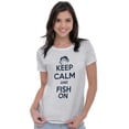 thumbnail image 4 of Keep Calm Fish On Fishing Enthusiast Womens Fitted Plus Size Graphic Tee Brisco Brands 3X, 4 of 4