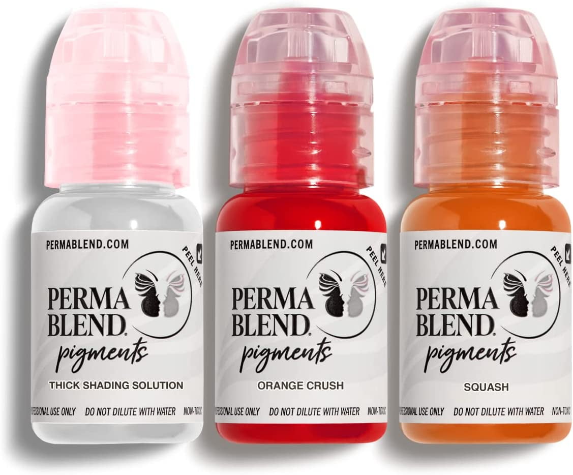 Perma Blend - Neutralizing Lip Tattoo Kit - Makeup Kit for Microblading & Permanent Lip Tattoo Ink - Adjust Lip Blush Color with Orange Crush, Squash & Shading Solution (0.5 oz, 3 ct) - Walmart.com