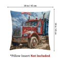thumbnail image 4 of Patriotic Truck Driver USA Flag Red White & Blue Box Trucks Throw Pillow, 4 of 7