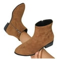 thumbnail image 4 of Fashionable Ankle Boots Suede Zipper Casual Thick Heel Comfortable Fall Winter Stylish Short Boots for Women, 4 of 7