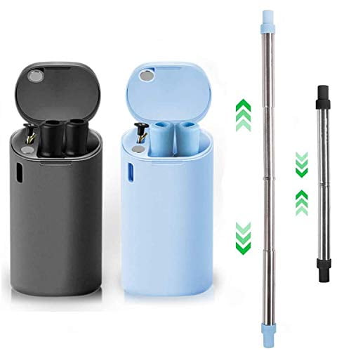 Portable Foldable Drink Straw with Hard Case Holder and Cleaning Brush.Compose of Stainless Steel and Food-Grade Silicone.for Travel,Home Collapsible Reusable Straws Stainless Steel Outdoor. 
