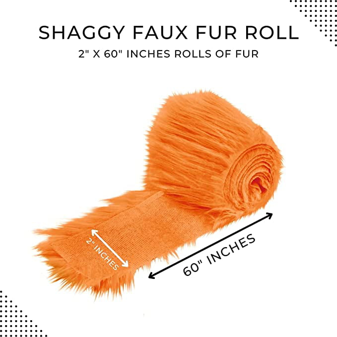 Cali Fabrics  Neon Orange Shag Faux Fur