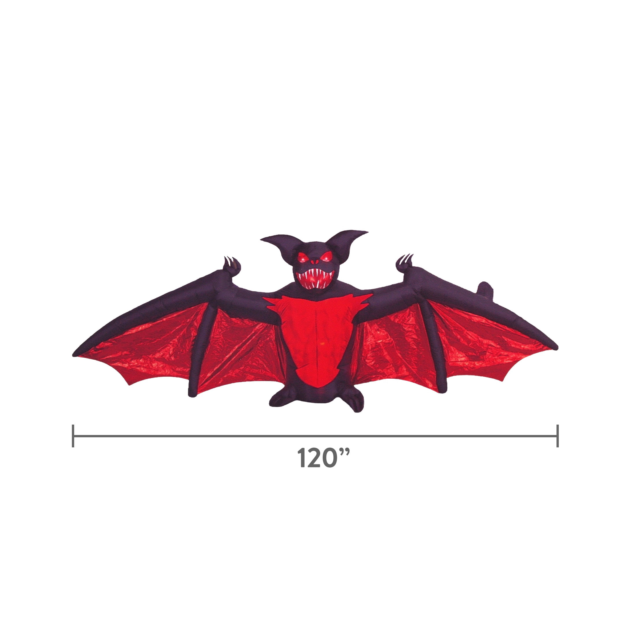 Fiery Bat with Red Eyes Airblown Yard Inflatable, Multicolor, 10', Halloween by Way To Celebrate