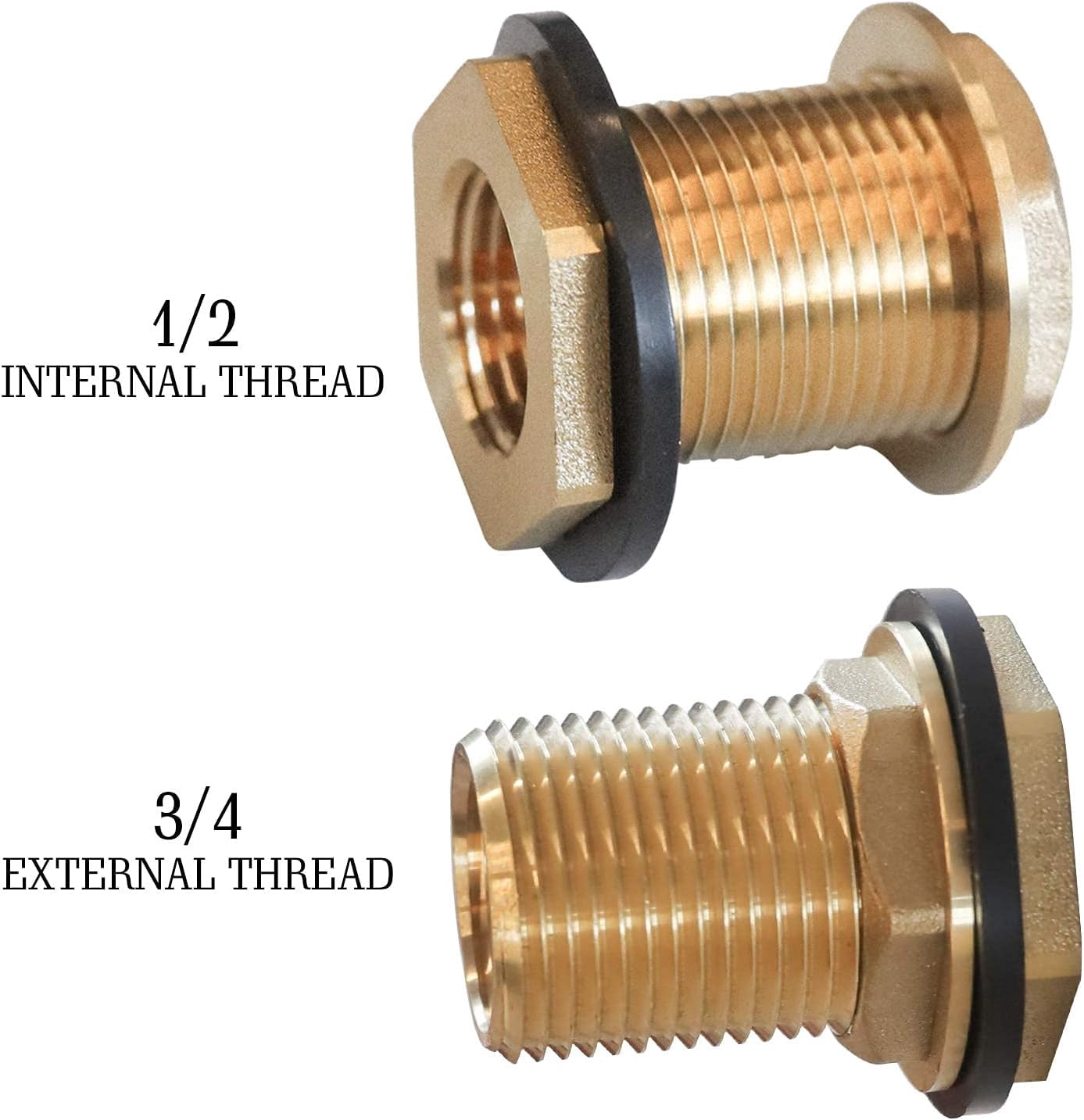 Garden Hose Quick Connect Aluminum Fitting 1/2 Inch Brass Bulkhead Tank Adapter