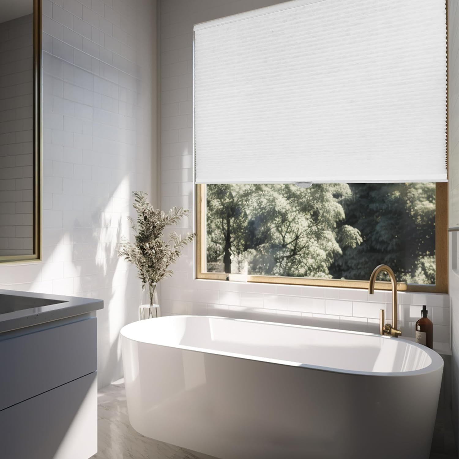 Chicology White Cordless Light Filtering Cellular Shades 62 in. W x 72 in. L