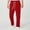 #303-Red, variant on Handshe Men's Casual Solid Color Loose Fit Pants with Studded Pockets Drawstring Elastic Waist Outdoor Lounge Trousers