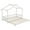 White, variant on Gymax Wooden House Bed Twin to King Daybed w/ Safety Rails & Decorable Roof White