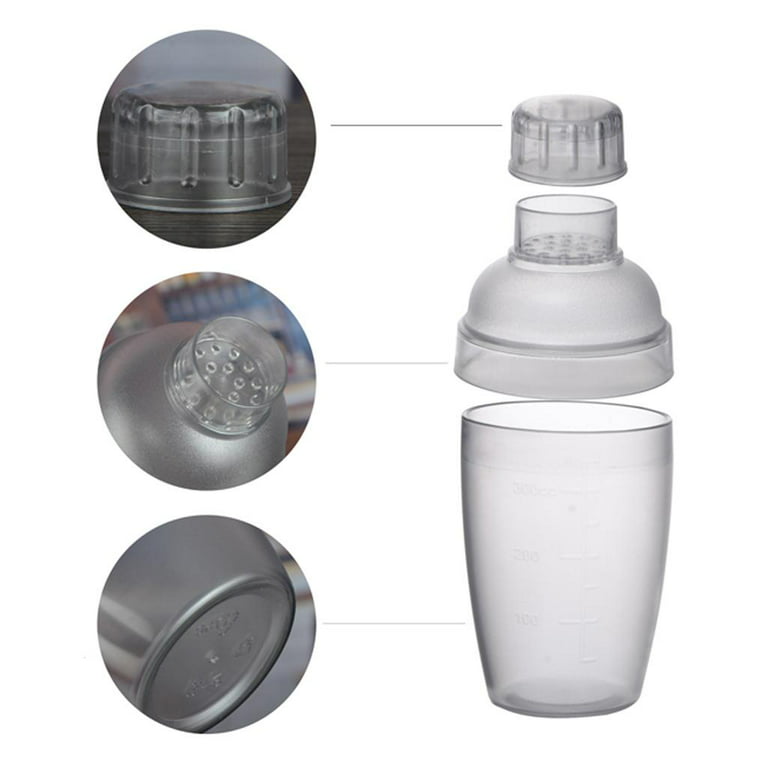 Cocktail Shaker Clear Resin Drink Tumbler Mixer with Scale Dishwasher Safe  700ml 
