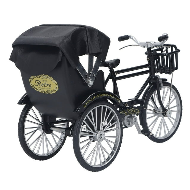 Adorno De Modelo De Rickshaw De Metal Vintage, Manualidades De Escritorio, Modelo De Rickshaw Retro Creativo De 3 Ruedas, Decoración De Escritorio, Adorno De Estantería, Regalos
