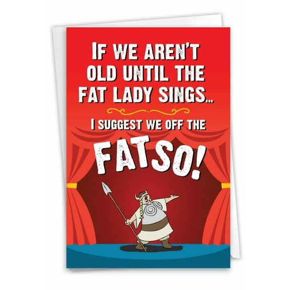 1 Funny Birthday Card with Envelope - Fat Lady C3226BDG