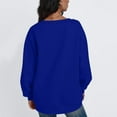 thumbnail image 6 of VISALY V Neck Pullover Sweater Tunic Sweatshirt Oversized Sweatshirt Casual Fleece Pullover Sweaters Cute Long Sleeve Shirts Tops Baggy Sweaters Basic Tops Athletic Sweatshirts Blue L, 6 of 6
