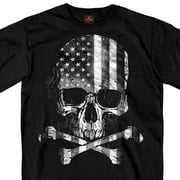 Hot Leathers GMS1372 Men’s ‘Flag Skull’ Black T-Shirt 4X-Large