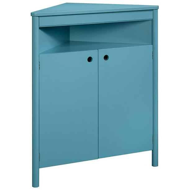 Sauder Anda Norr Corner Storage Cabinet in Sea Blue Walmart