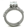 thumbnail image 2 of High polished (no plating) Stainless Steel Ring with AAA Grade CZ in Clear for Women Clear Stone Color Style TK2176 Size 8, 2 of 3