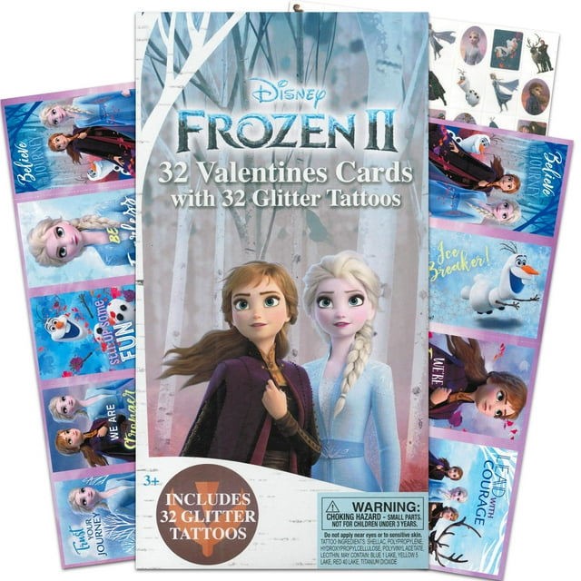 Paper Magic Valentines Deluxe Frozen avec Autocollants Bonus (34 Unités)
